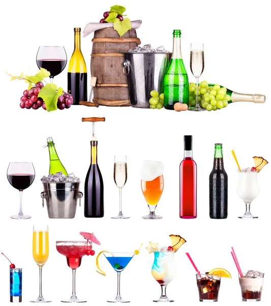 Different alcohol drinks set — Stock Photo, Image