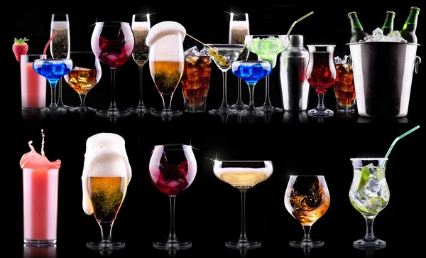 Diferente conjunto de bebidas alcohólicas — Foto de Stock