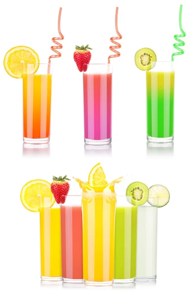 Latem smaczne owoce napoje w szkle z splash — Zdjęcie stockowe