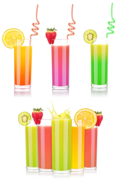 Tasty summer fruit drinks in glass with splash — Stock Photo, Image