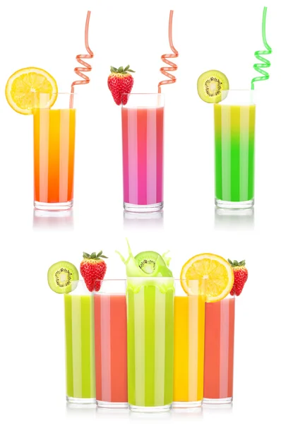 Tasty summer fruit drinks in glass with splash — Stock Photo, Image