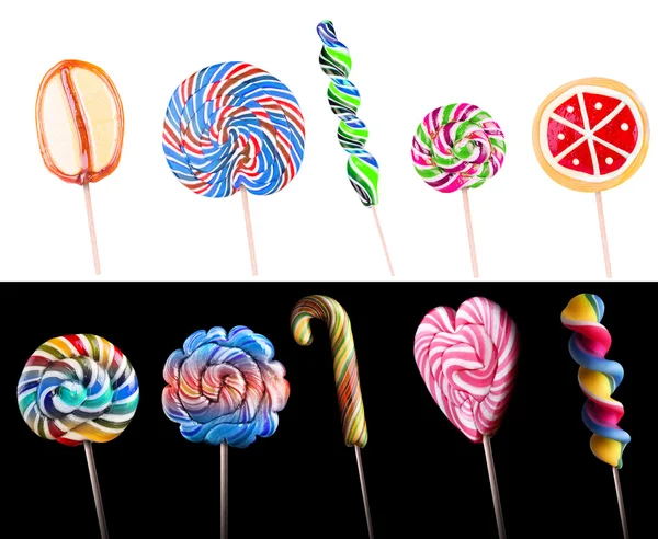 Heldere kleurrijke lollipop set — Stockfoto