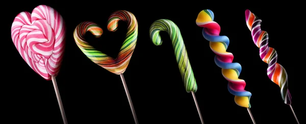 Ljusa färgglada lollipop set — Stockfoto