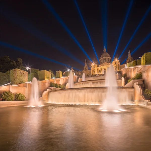 Night view of Magic Fountain in Barcelona — Stock Photo, Image