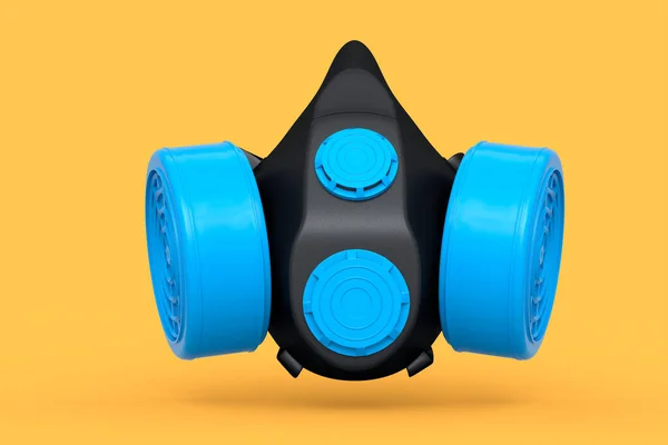 Gasmasker Gele Achtergrond Weergave Illustratie Van Ademhalingsapparaat Voor Professioneel Gebruik — Stockfoto