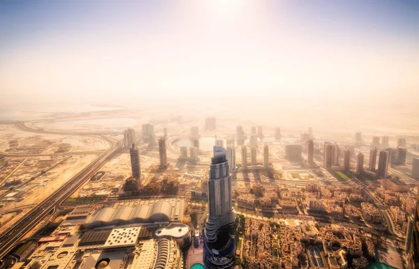 View Sheikh Zayed Road Skyscrapers Dubai Downtown Burj Khalifa Duba — Stock Photo, Image