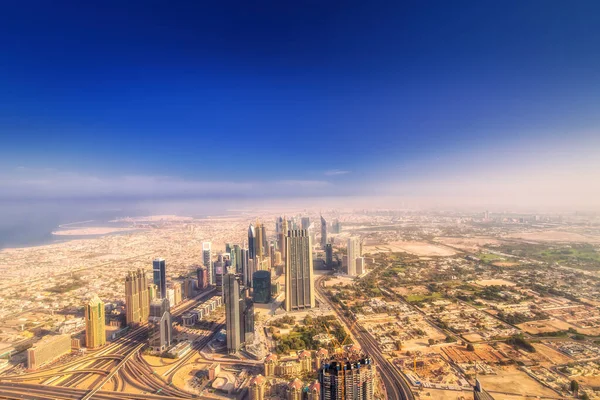 Вид Шейх Заїд Роуд Хмарочоси Дубай Центрі Міста Бурдж Халіфа — стокове фото