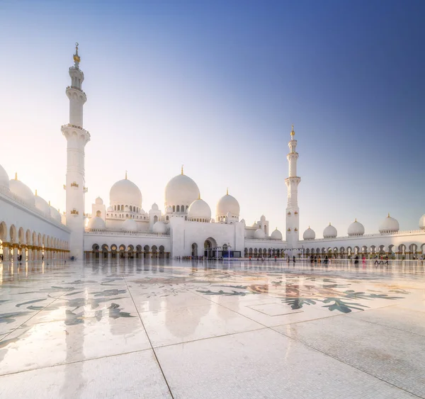 Sheikh Zayed Grand Mosque Abu Dhabi Day Time View Floral — Stock Photo, Image