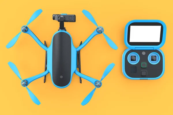 Foto Video Drone Elicottero Quad Con Action Camera Remoto Sfondo — Foto Stock