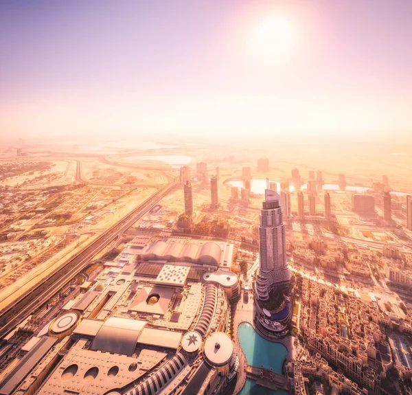 View Sheikh Zayed Road Skyscrapers Dubai Downtown Burj Khalifa Duba — Stock Photo, Image