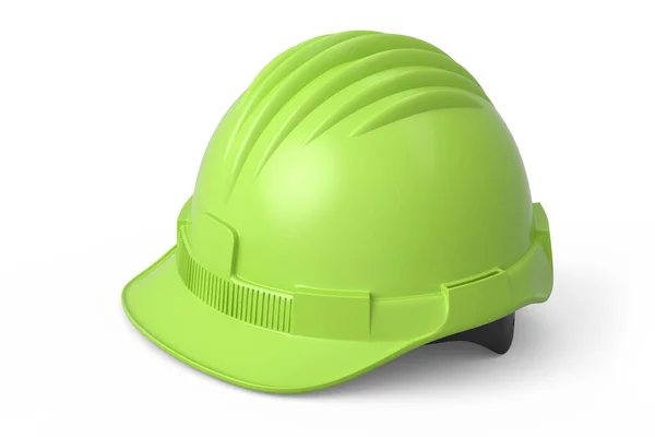 Зелений шолом безпеки або тверда шапка ізольовані на білому тлі — стокове фото