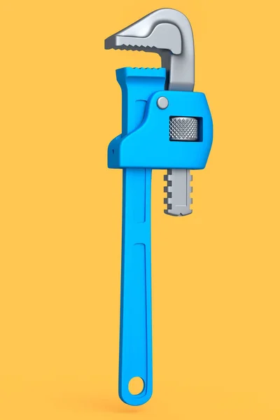 Ρυθμιζόμενο Κλειδί Σωλήνα Κλειδί Υδραυλικό Εργαλείο Απομονώνονται Κίτρινο Φόντο Καθιστούν — Φωτογραφία Αρχείου