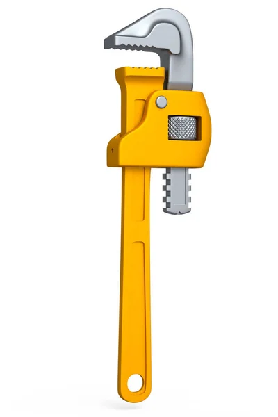 Ayarlanabilir Boru Anahtarı Anahtar Tesisatı Aracı Beyaz Arka Planda Izole — Stok fotoğraf