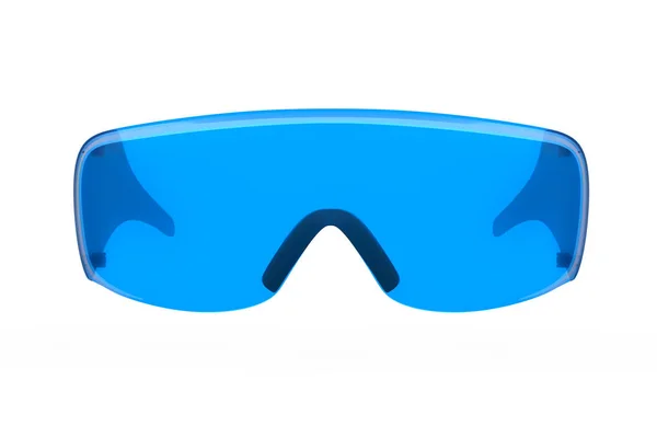 Protective Blue Plastic Dentist Glasses Goggles Isolated White Background Render — Stock Photo, Image