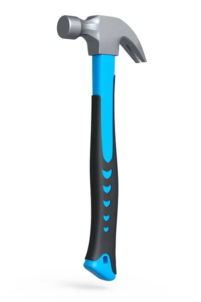 Schwarz Blauer Hammer Mit Gummiertem Griff Isoliert Auf Weißem Hintergrund — Stockfoto