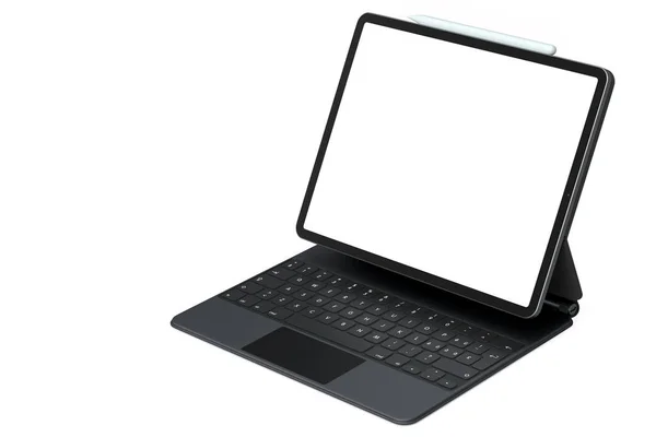 배경에는 키보드와 컴퓨터 태블릿 있습니다 렌더링 개념의 크리에이티브 디자이너 컴팩트 — 스톡 사진