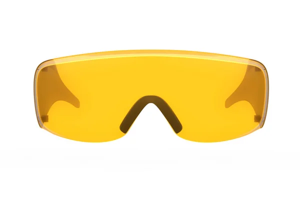 Protective Orange Plastic Dentist Glasses Goggles Isolated White Background Render — Stock Photo, Image