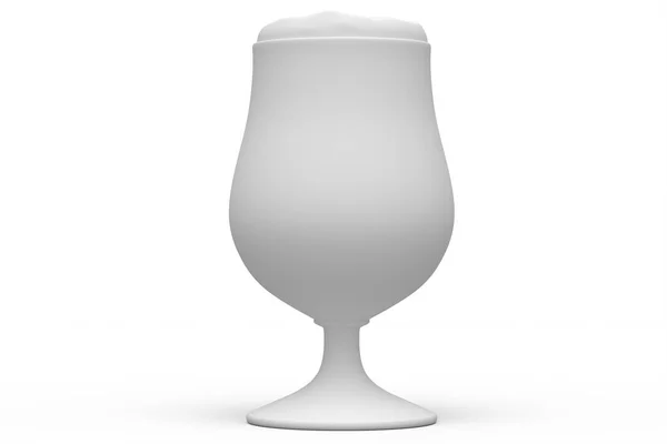 Frostiges Glas Frisch Gezapftes Bier Isoliert Auf Weißem Monochromen Hintergrund — Stockfoto