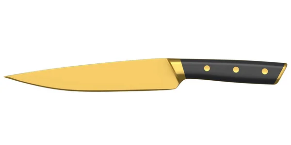 Nóż Kuchenny Szefa Kuchni Drewnianą Rączką Białym Tle Renderowanie Noża — Zdjęcie stockowe