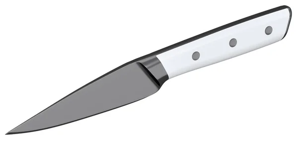 Coltello Cucina Con Manico Legno Isolato Sfondo Bianco Rendering Coltello — Foto Stock