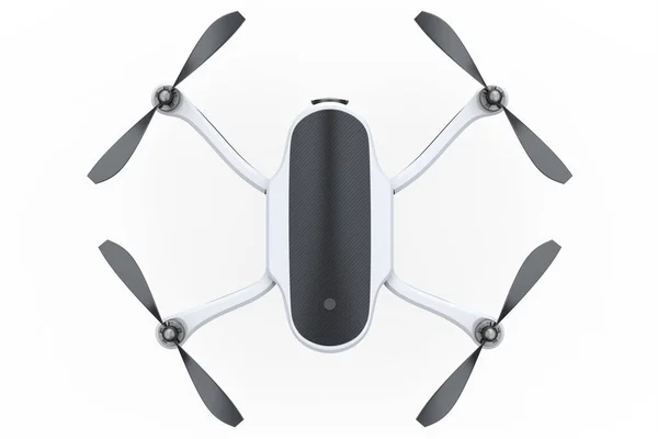 Photographie volante et vidéo drone ou quad copter avec caméra d'action isolé sur blanc — Photo