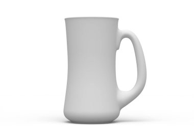 Beyaz tek renkli arka planda izole edilmiş buzlu bardak taze bira. Tatillerde alkol kullanımı, Ekim Festivali veya Aziz Patrick Günü