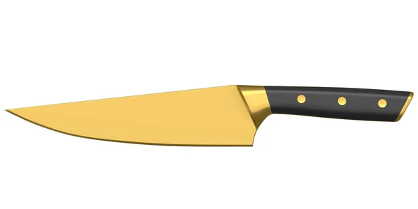 Cuchillo Cocina Del Chef Con Mango Madera Aislado Sobre Fondo —  Fotos de Stock