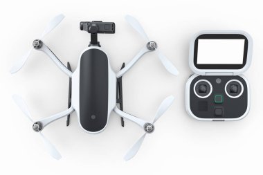 Kamera ve uzaktan kumandalı uzaktan kumandalı uzaktan kumandalı uzaktan kumandalı dört kişilik helikopter. Dağıtım ya da hava fotoğrafçılığı için 3B aygıt hazırlayıcı