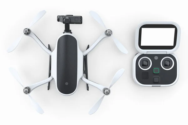 Foto Video Drone Elicottero Quad Con Action Camera Remoto Sfondo — Foto Stock