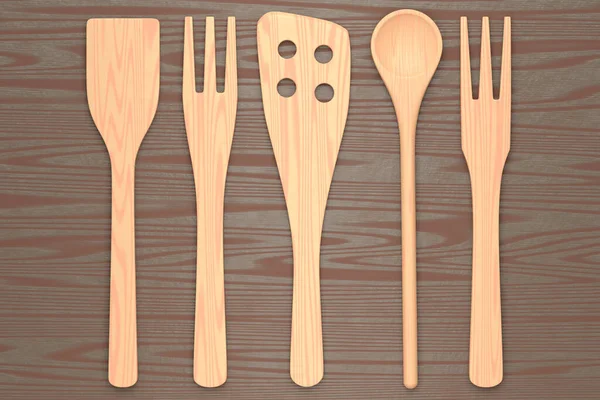 Ξύλινα Σκεύη Κουζίνας Εργαλεία Και Εξοπλισμός Ξύλινο Φόντο Καθιστούν Εργαλεία — Φωτογραφία Αρχείου