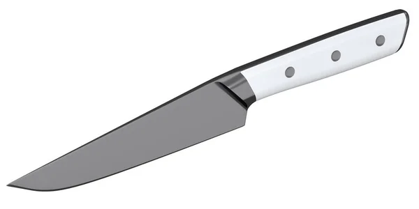 Coltello Cucina Con Manico Legno Isolato Sfondo Bianco Rendering Coltello — Foto Stock