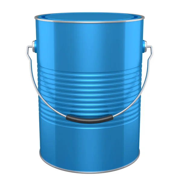Closed Metal Can Buckets Paint Handle White Background Render Renovation — Stockfoto