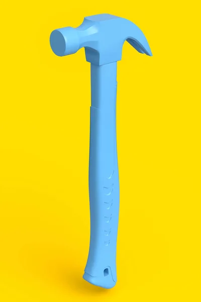 Hammer Mit Gummiertem Griff Isoliert Auf Gelbem Hintergrund Rendering Und — Stockfoto