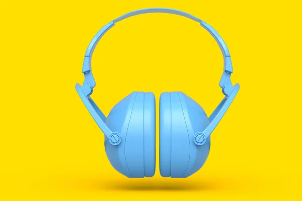 Protective Earphones Muffs Isolated Yellow Monochrome Background Render Illustration Tool — Stock Photo, Image