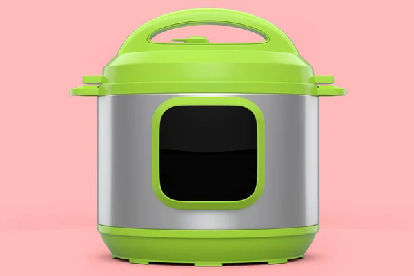 Electric multi cooker isolated on pink background. — Fotografia de Stock