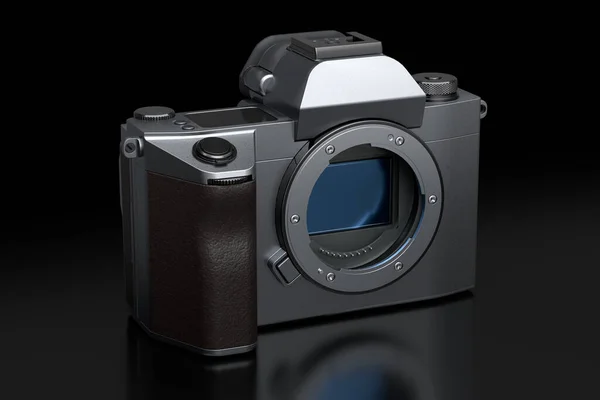 Konzept Der Nicht Existierenden Dslr Kamera Isoliert Auf Schwarzem Hintergrund — Stockfoto
