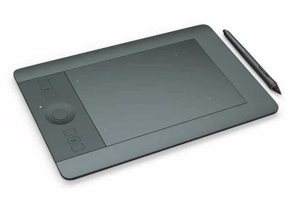 Draufsicht Auf Grafik Tablet Und Stift Für Illustratoren Designer Und — Stockfoto