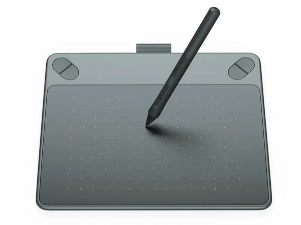 Draufsicht Auf Grafik Tablet Und Stift Für Illustratoren Designer Und — Stockfoto