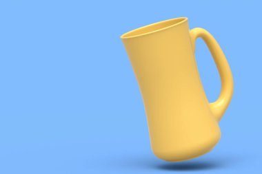 Mavi tek renkli arka planda izole edilmiş buzlu bardak taze bira. Tatillerde alkol kullanımı, Ekim Festivali veya Aziz Patrick Günü