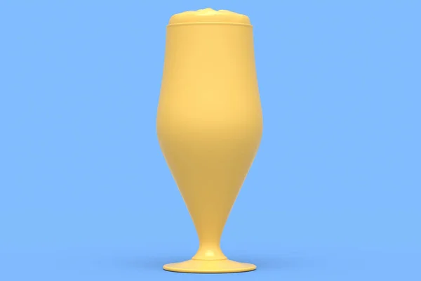 Frosty Glass Fresh Draft Beer Isolated Blue Monochrome Background Render — Φωτογραφία Αρχείου