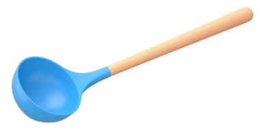 Beyaz arka planda silikon çorba kepçesi mutfak aletleri. Ev yapımı mutfak aletleri ve yemek pişirmek için aksesuarlar
