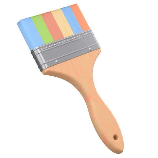 Paint Bristle Brush Repair Work Construction Isolated White Background Render — Stock Photo, Image