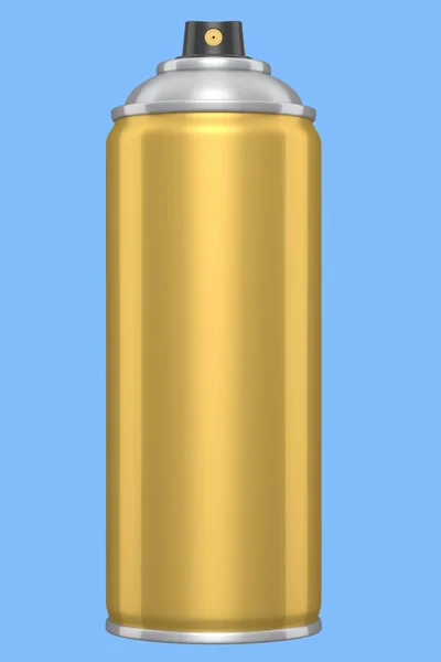 Kan Sprayfärg Isolerad Blå Bakgrund Rendering Spruta Färg Flaska Och — Stockfoto