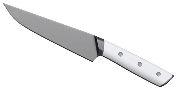 Coltello Cucina Con Manico Legno Isolato Sfondo Bianco Rendering Coltello — Foto Stock