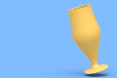 Mavi tek renkli arka planda izole edilmiş buzlu bardak taze bira. Tatillerde alkol kullanımı, Ekim Festivali veya Aziz Patrick Günü