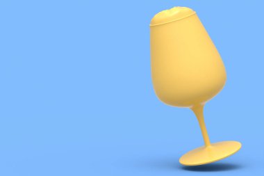 Mavi tek renkli arka planda izole edilmiş buzlu bardak taze bira. Tatillerde alkol kullanımı, Ekim Festivali veya Aziz Patrick Günü