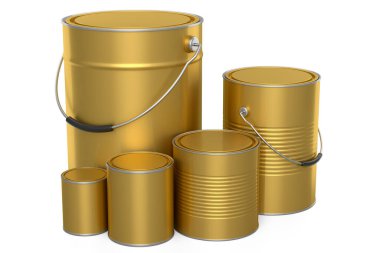 Beyaz arka planda metal kutu ya da kova boya desenleri var. 3D yenileme konsepti ve DIY onarımı
