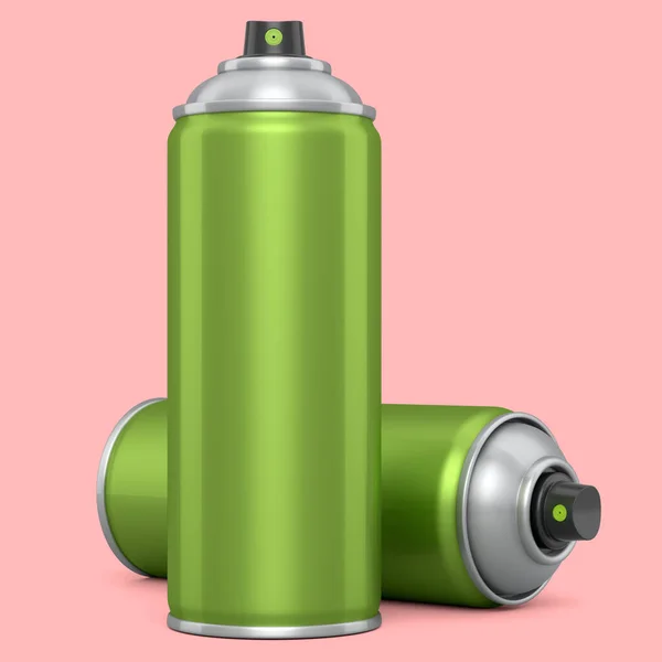 Cans Spray Paint Isolated Pink Background Render Spray Paint Bottle — Fotografia de Stock