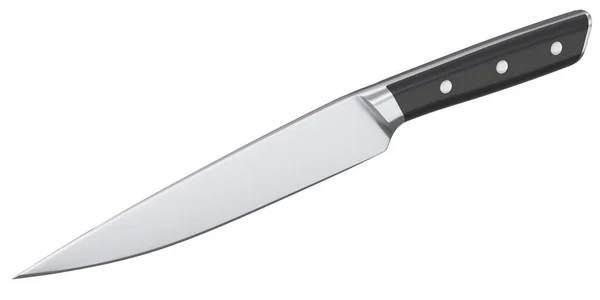 Coltello Cucina Con Manico Legno Isolato Sfondo Bianco Rendering Coltello — Foto Stock