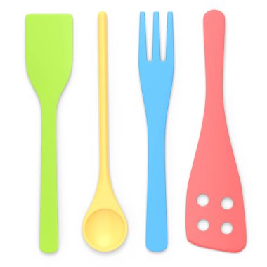 Ahşap mutfak aletleri, beyaz arka planda aletler ve ekipmanlar. Ev yapımı mutfak aletleri ve yemek pişirmek için aksesuarlar